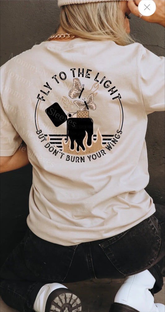 Fly to the light- short sleeve t-shirt